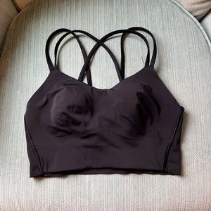 Black Lululemon Like a Cloud Longline Bra, Size 4 Like New